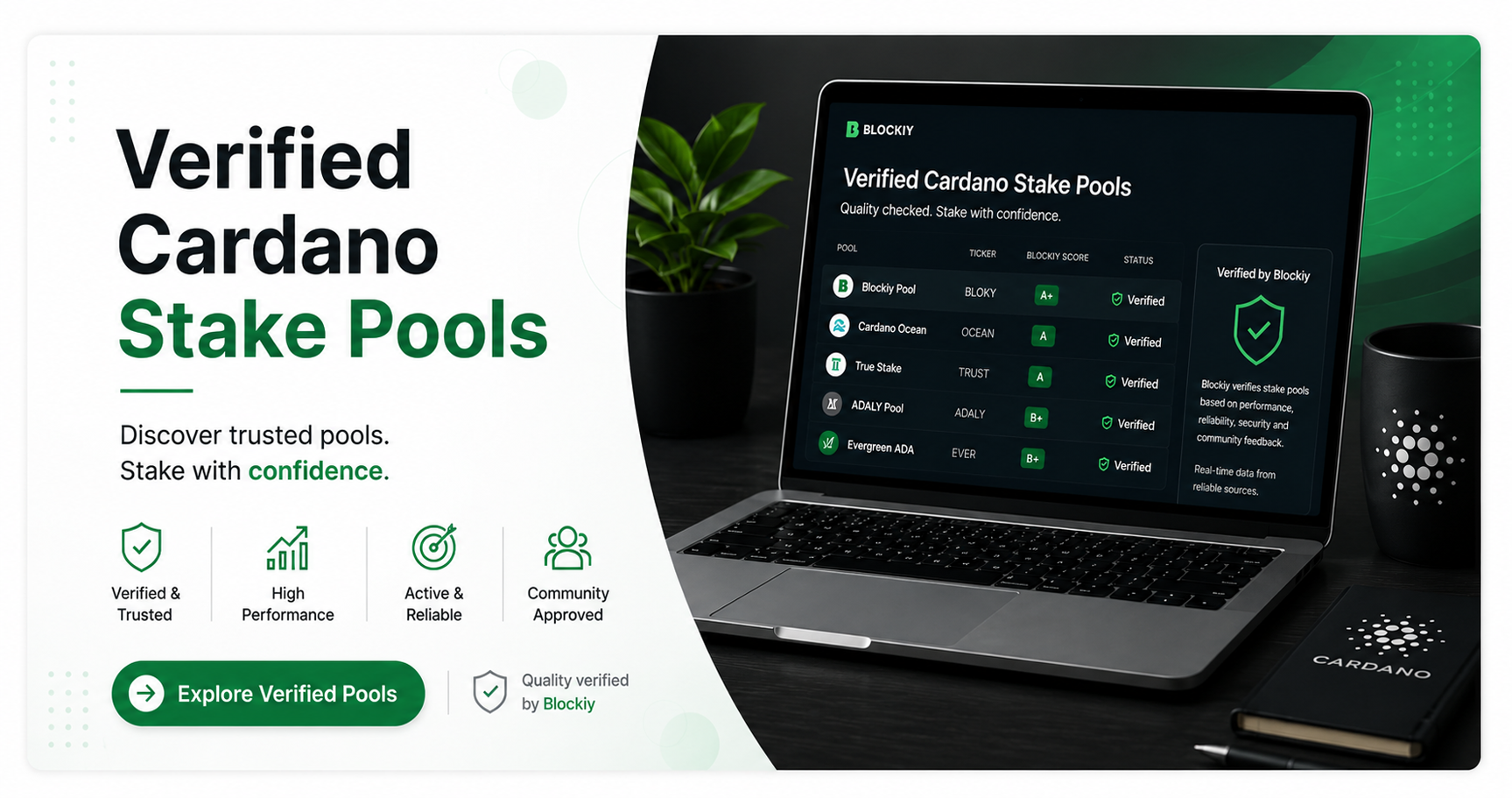 Verified Cardano Stake Pools by Blockiy